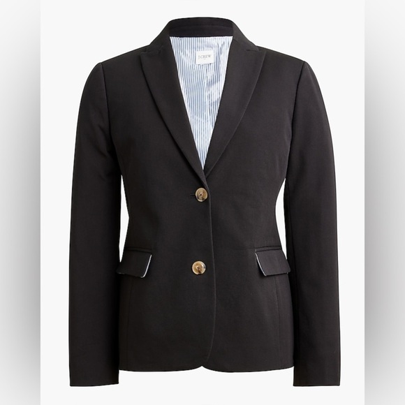 J. Crew Factory Cotton-blend two-button blazer in Black - Picture 3 of 12